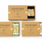 Eco-Friendly Bamboo Cotton Buds, 200 Black Biodegradable Cotton Swabs, Plastic-Free Ear Buds for Beauty, Makeup, Cleaning & Personal Care